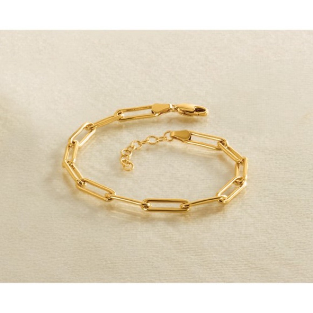 14k Gold-Filled Paperclip Link Bracelet – 4.10mm Adjustable 6.5" to 7.5"